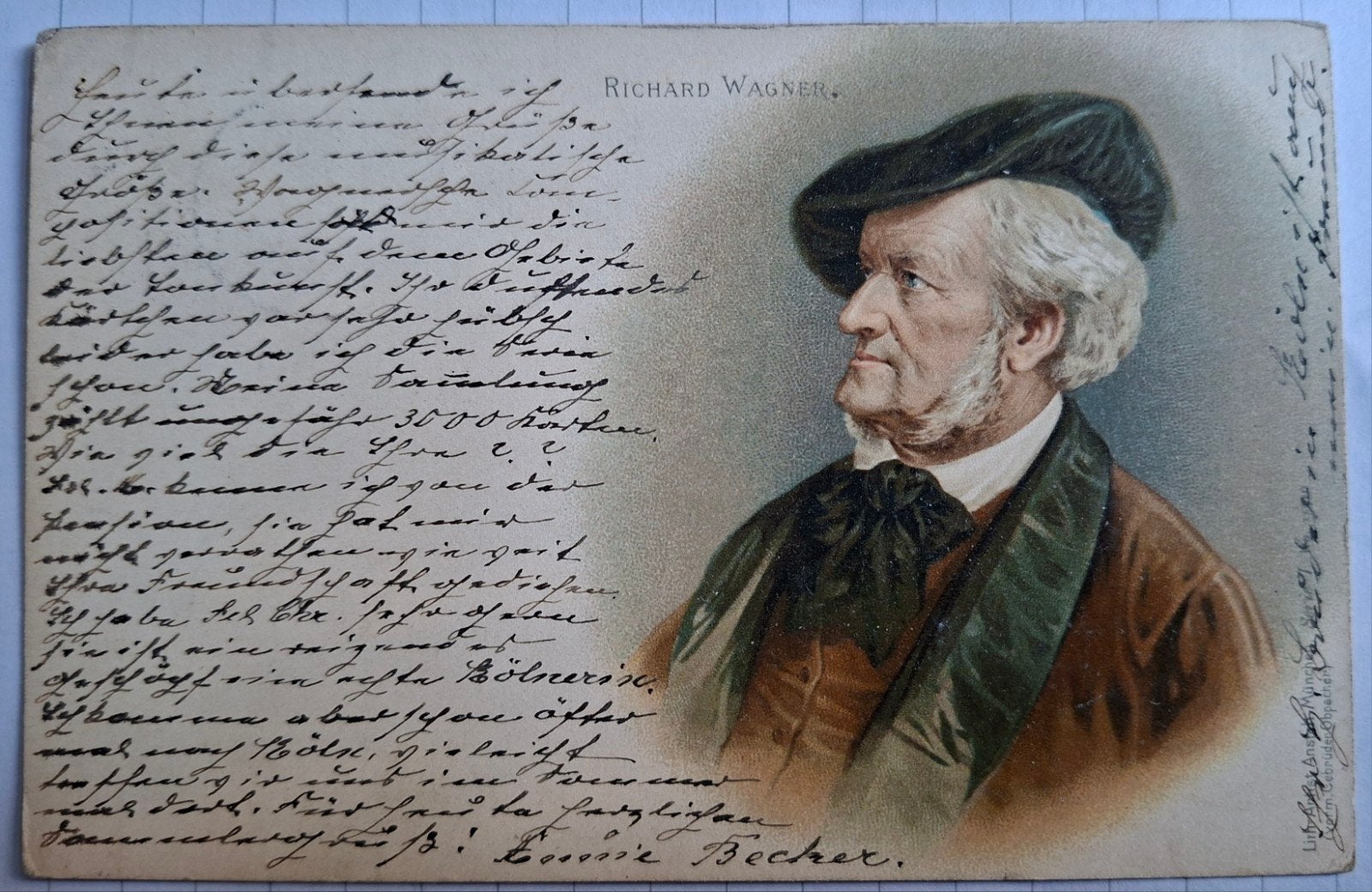 Uit 1900! Duitse ansichtkaart  Richard Wagner., Verzamelen, Verzenden, Voor 1920