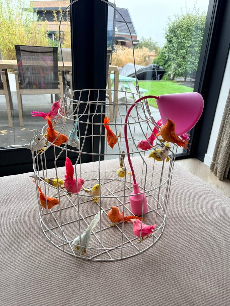 Dutch Dilight hanglamp met kleurrijke vogeltjes – eyecatcher, Metaal, E27 (groot), Ophalen of Verzenden, Kleurrijk/vogeltjes