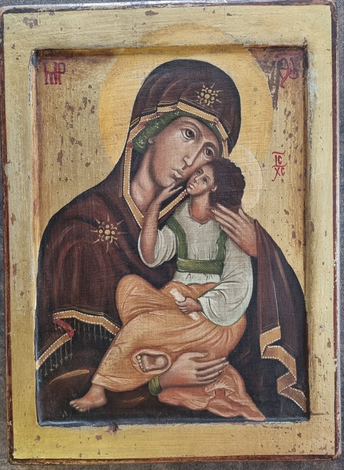 Witold Twardo handgemaakte Icoon Heilige  Maagd Maria, Antiek en Kunst, Antiek | Religie, Ophalen of Verzenden