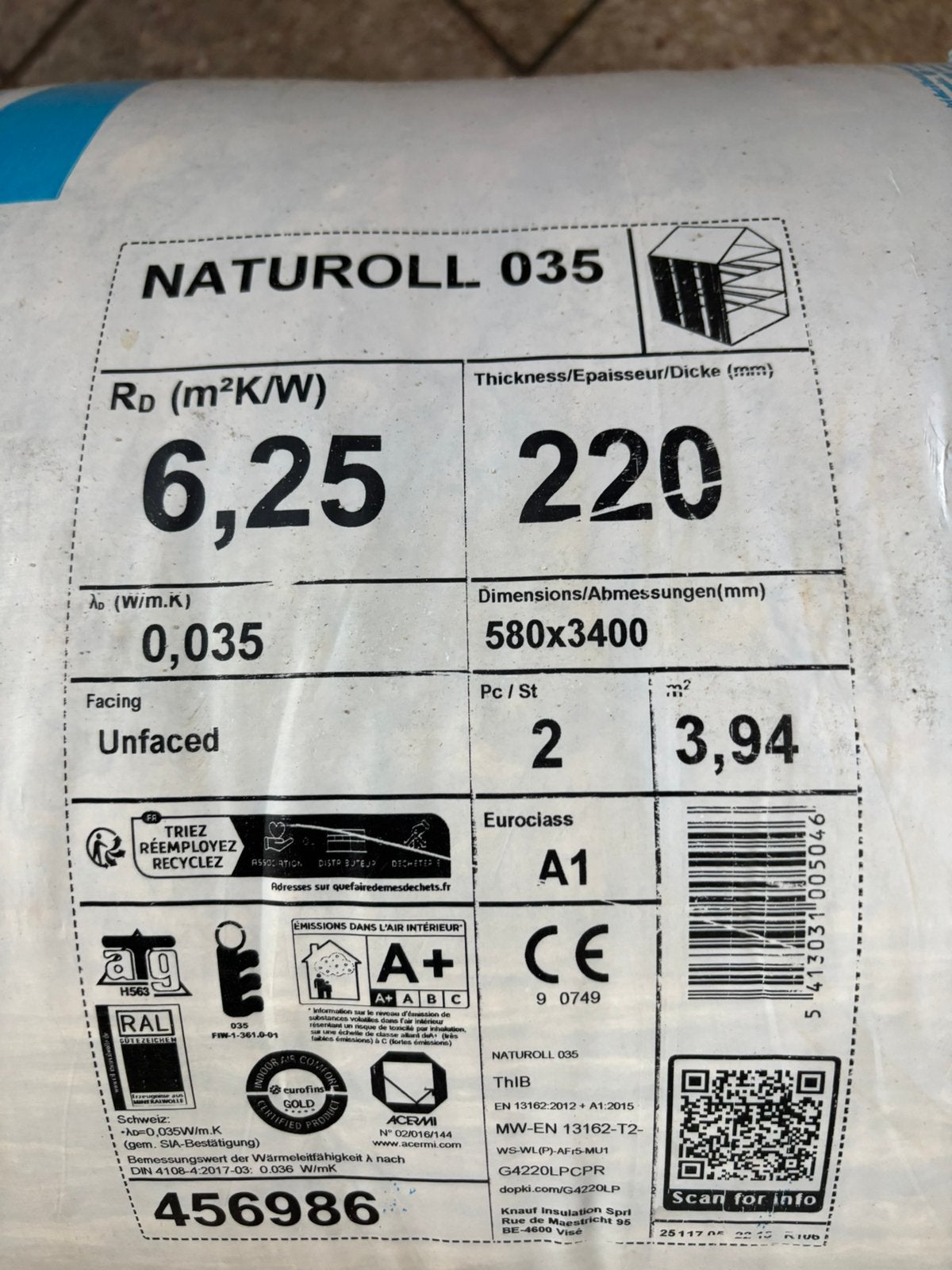 Knauff naturoll 035 d=220 mm. 10 rol, Ophalen, Overige materialen, 12 cm of meer, Zo goed als nieuw