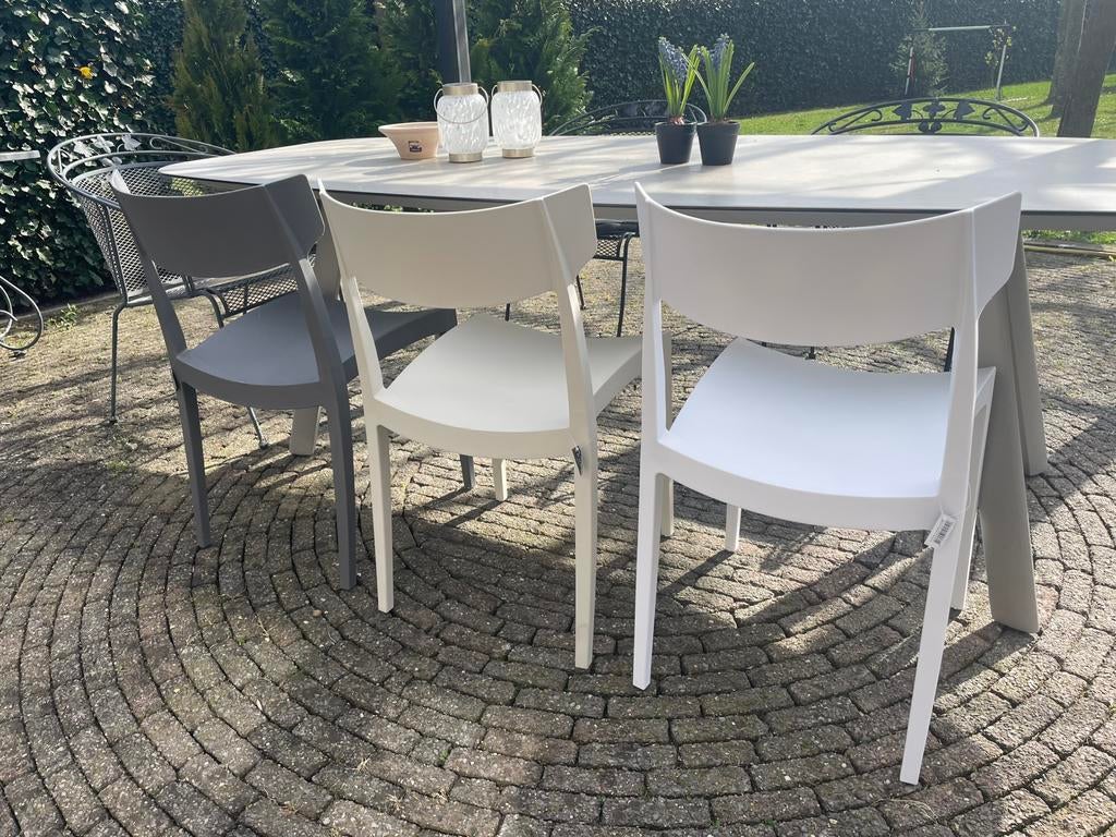 Tuin / terrasstoel, stapelbaar, diverse kleuren op voorraad., Ophalen, Nieuw, Kunststof, Stapelbaar