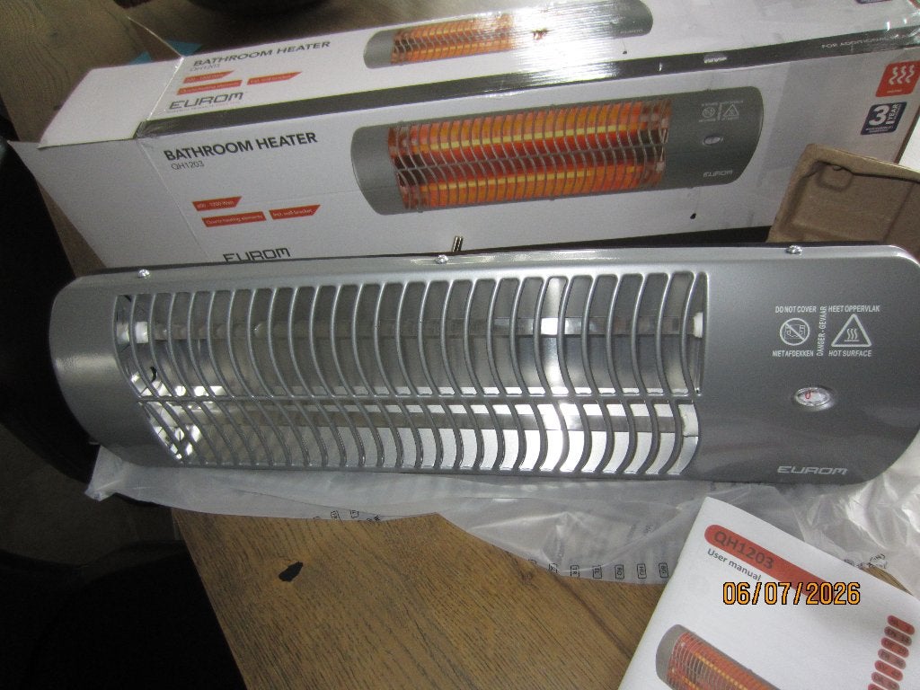 Eurom Badkamerheater QH1203 - Nieuw in doos, Ophalen, Minder dan 30 cm, Overige typen, Nieuw