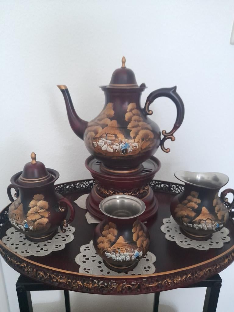 Tinnen thee servies, Antiek en Kunst, Antiek | Tin, Ophalen of Verzenden