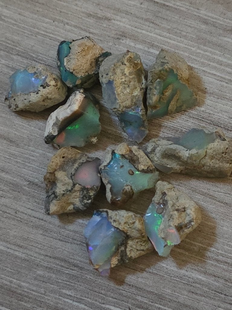Ethiopiche opaal 10 stukjes, Verzamelen, Mineralen en Fossielen, Ophalen