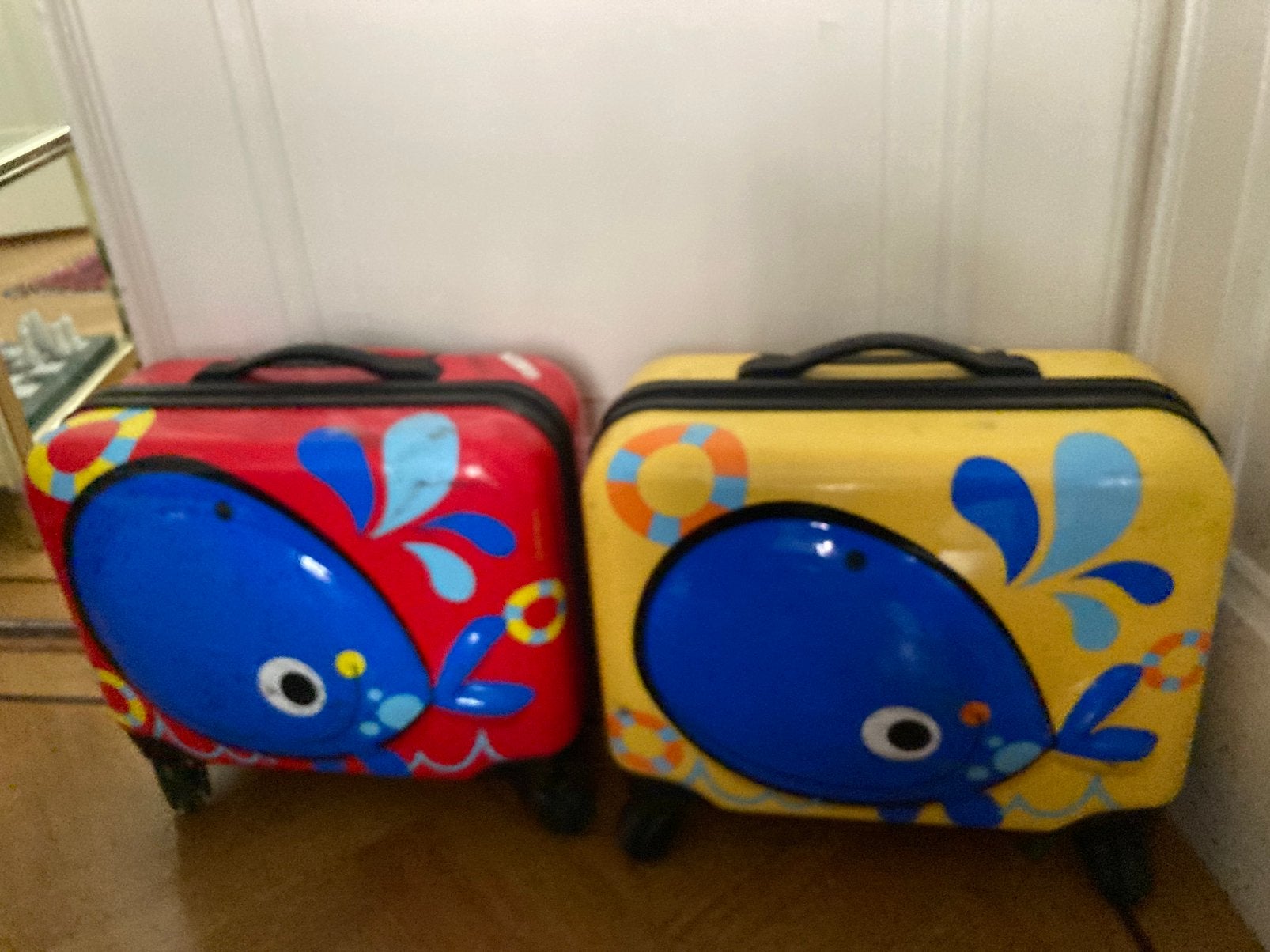 Kinderkoffertjes, Ophalen, Wieltjes, Gebruikt, Hard kunststof