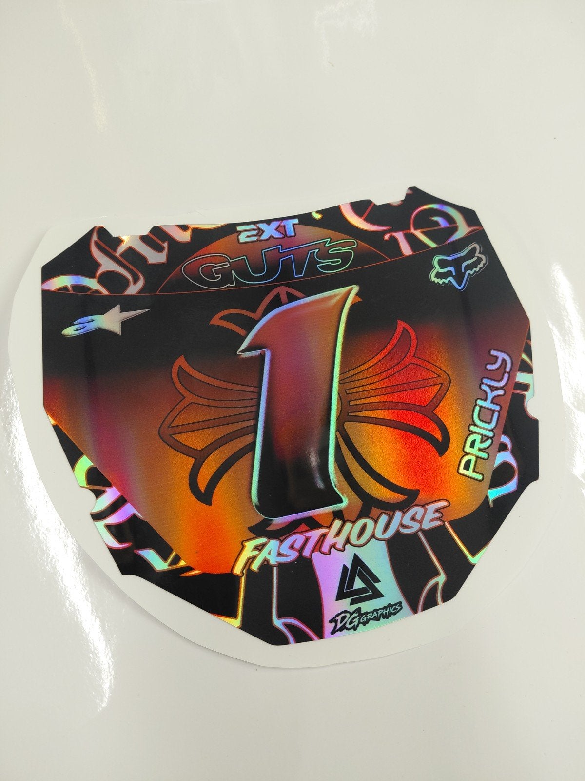 Special Fatbike odi plate sticker Holografisch rood, Motoren, Ophalen of Verzenden