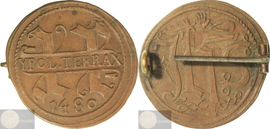 Antwerpen - Broodpenning 1480(1680?) 'Dood van Numismaticus', Postzegels en Munten, Ophalen of Verzenden, Overige materialen, Buitenland