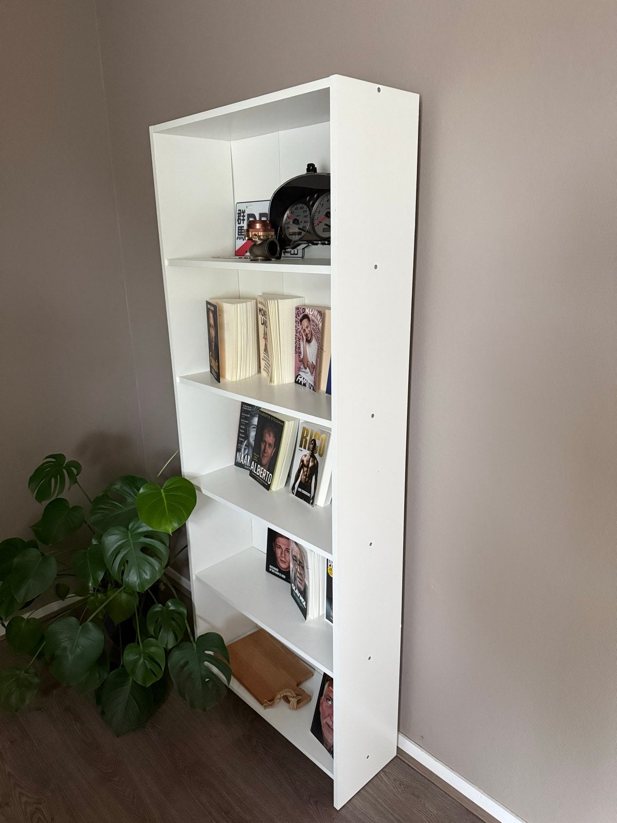 Witte Boekenkast met 5 Planken, Ophalen, Met plank(en), Minder dan 50 cm, Gebruikt