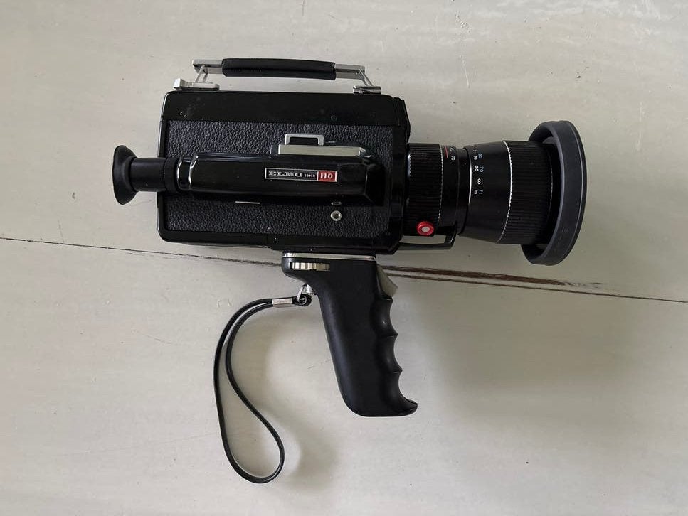 Vintage Elmo Super 110 8mm filmcamera met koffer, Ophalen of Verzenden, 8mm, Camera