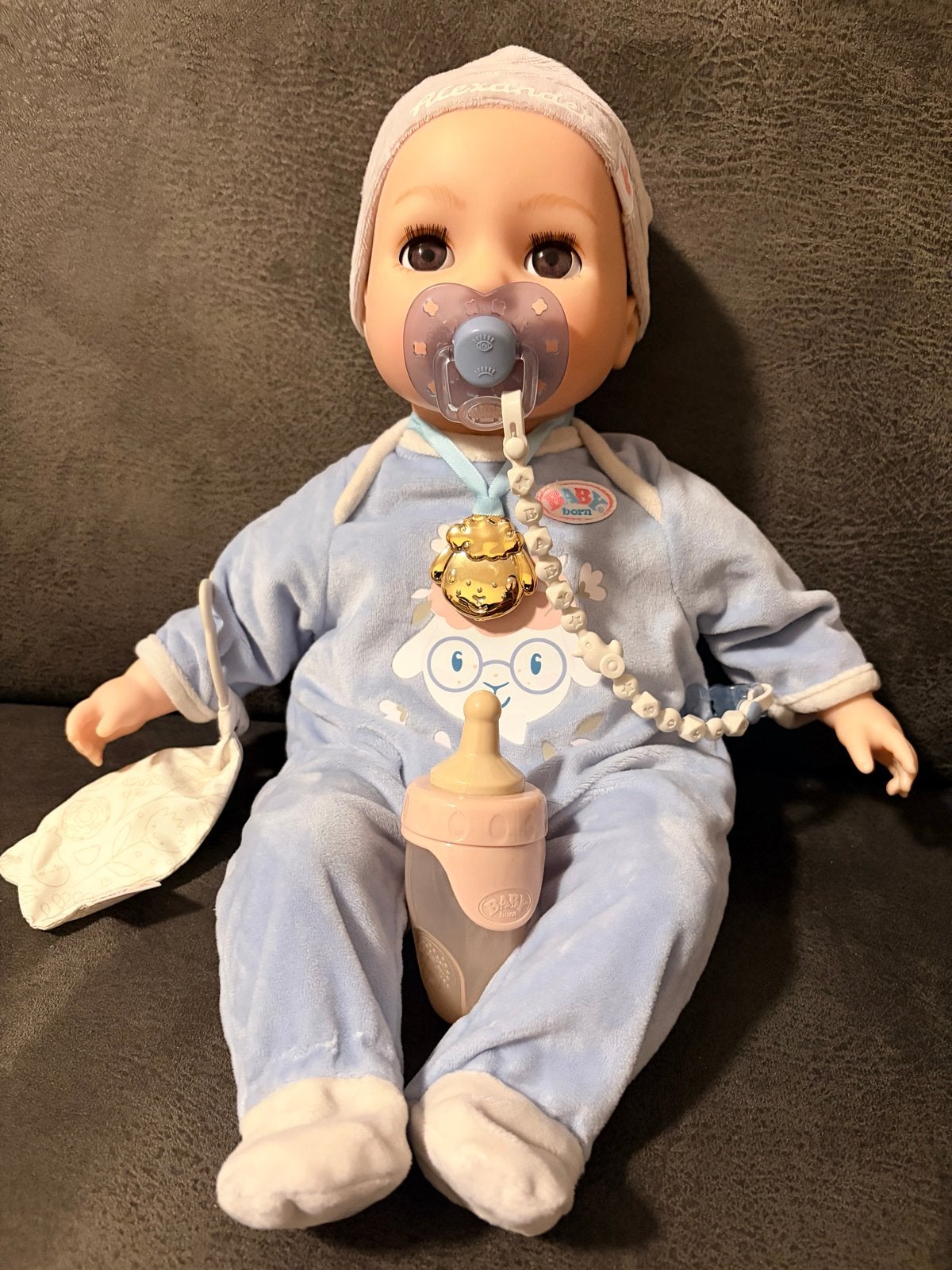Baby Born Alexander Pop  met accessoires en extra speen, Kinderen en Baby's, Speelgoed | Poppen, Ophalen, Zo goed als nieuw, Babypop