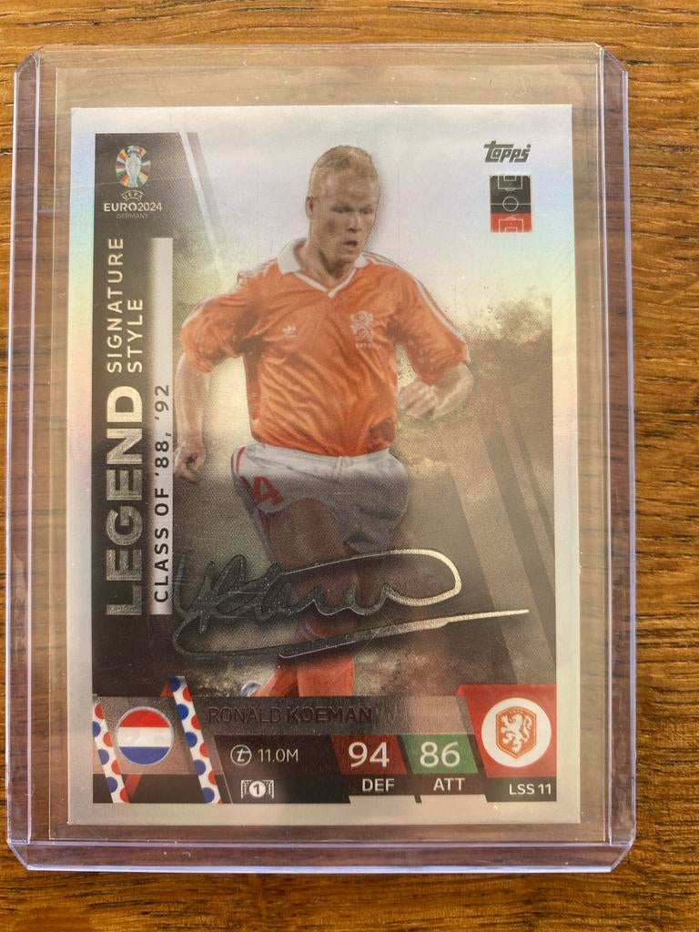 Ronald Koeman Voetbalkaart - Topps EURO 2024 Signature Style, Ophalen of Verzenden, Zo goed als nieuw, Overige binnenlandse clubs