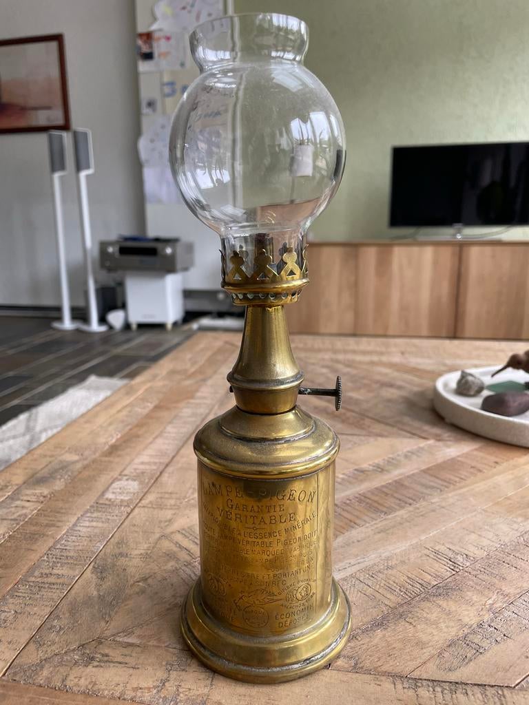 Antieke Lampe Pigeon Olie-/Petroleumlamp, Ophalen