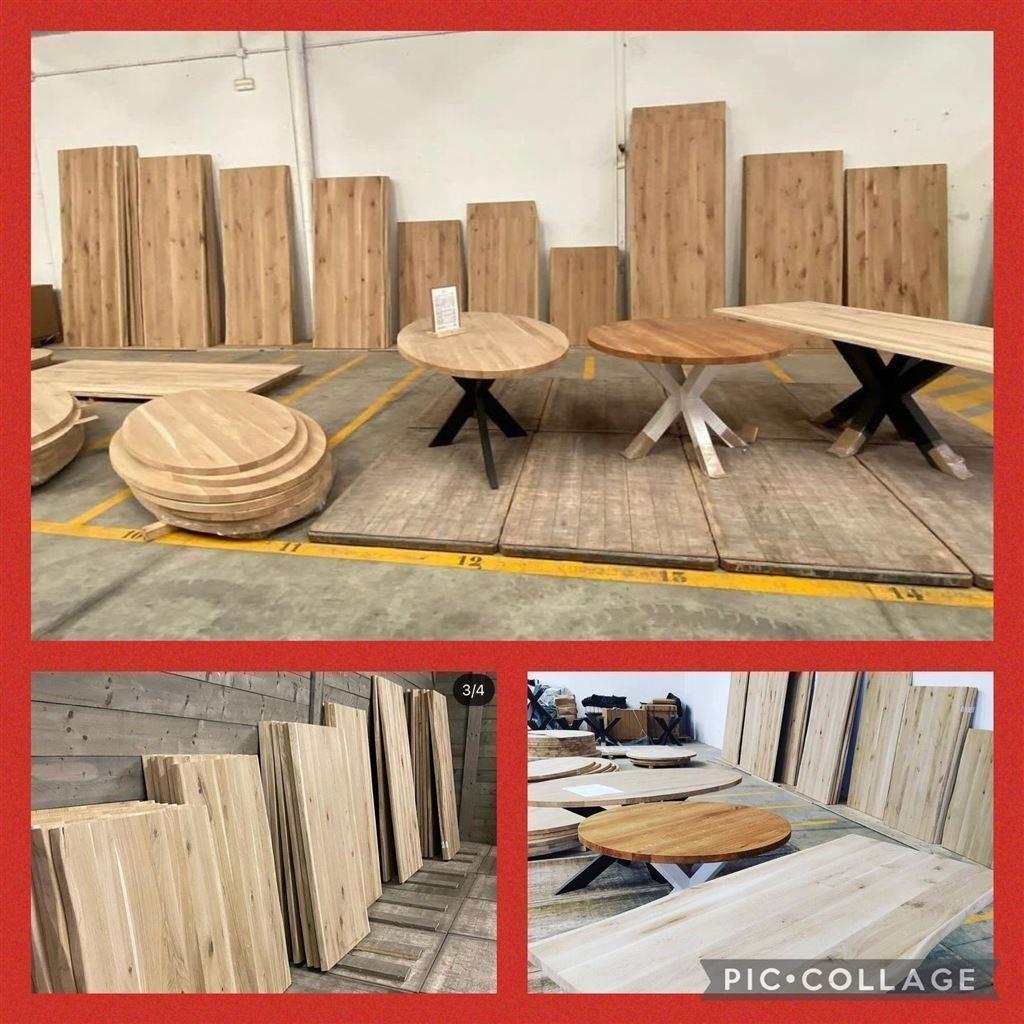 NIEUW ASSORTIMENT EIKEN BOOMSTAMTAFELS!, Ophalen of Verzenden