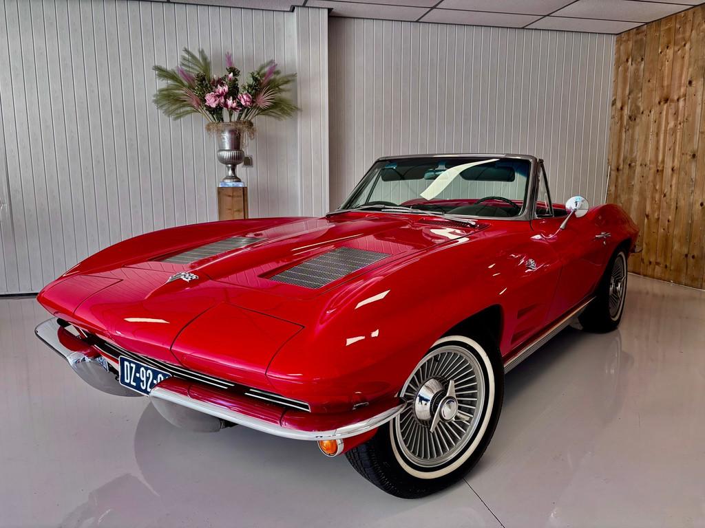 Chevrolet CORVETTE C2, CABRIOLET, 1963, TOP STAAT, HARDTOP,, Achterwielaandrijving, Cabriolet, 340 pk, Leder
