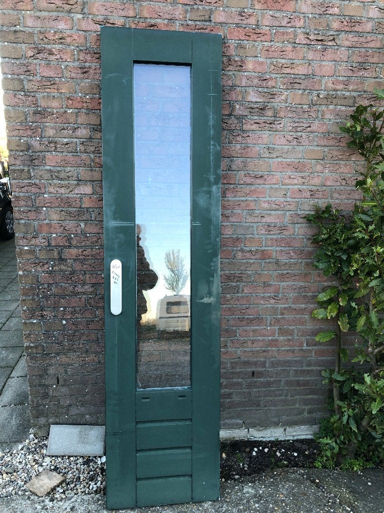 |hardhouten buitendeur| schuurdeur| dubbelglas| 214X53|, Ophalen, Gebruikt, Minder dan 80 cm, Buitendeur
