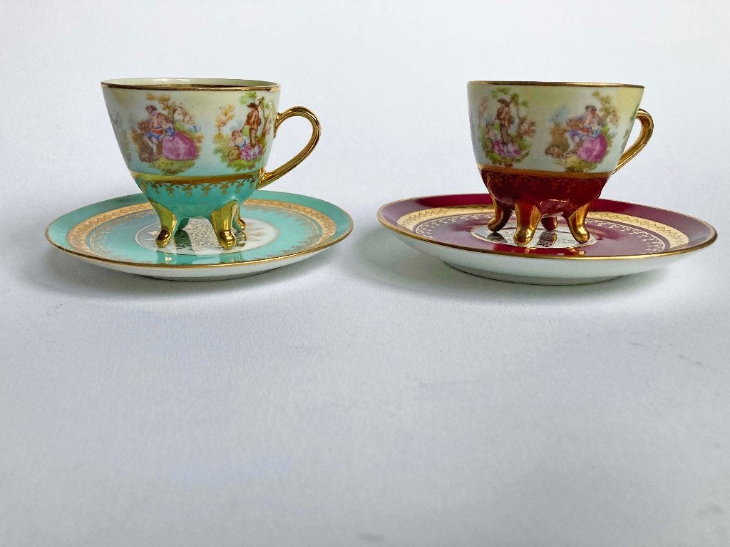 Twee kleine kopjes met schotels Alt Wien, Gloria, Karlsbad, Ophalen of Verzenden