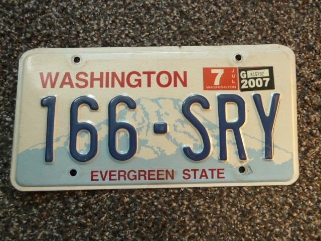 Kentekenplaat licenseplate Washington Evergreen State USA, Verzamelen, Verzenden, Gebruikt, Auto's