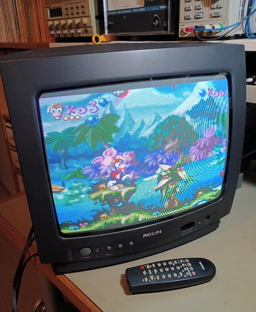 Philips 14pt136a beeldbuis crt tv 14 inch retro gaming 4:3, Ophalen, Gebruikt, Minder dan 40 cm, Philips