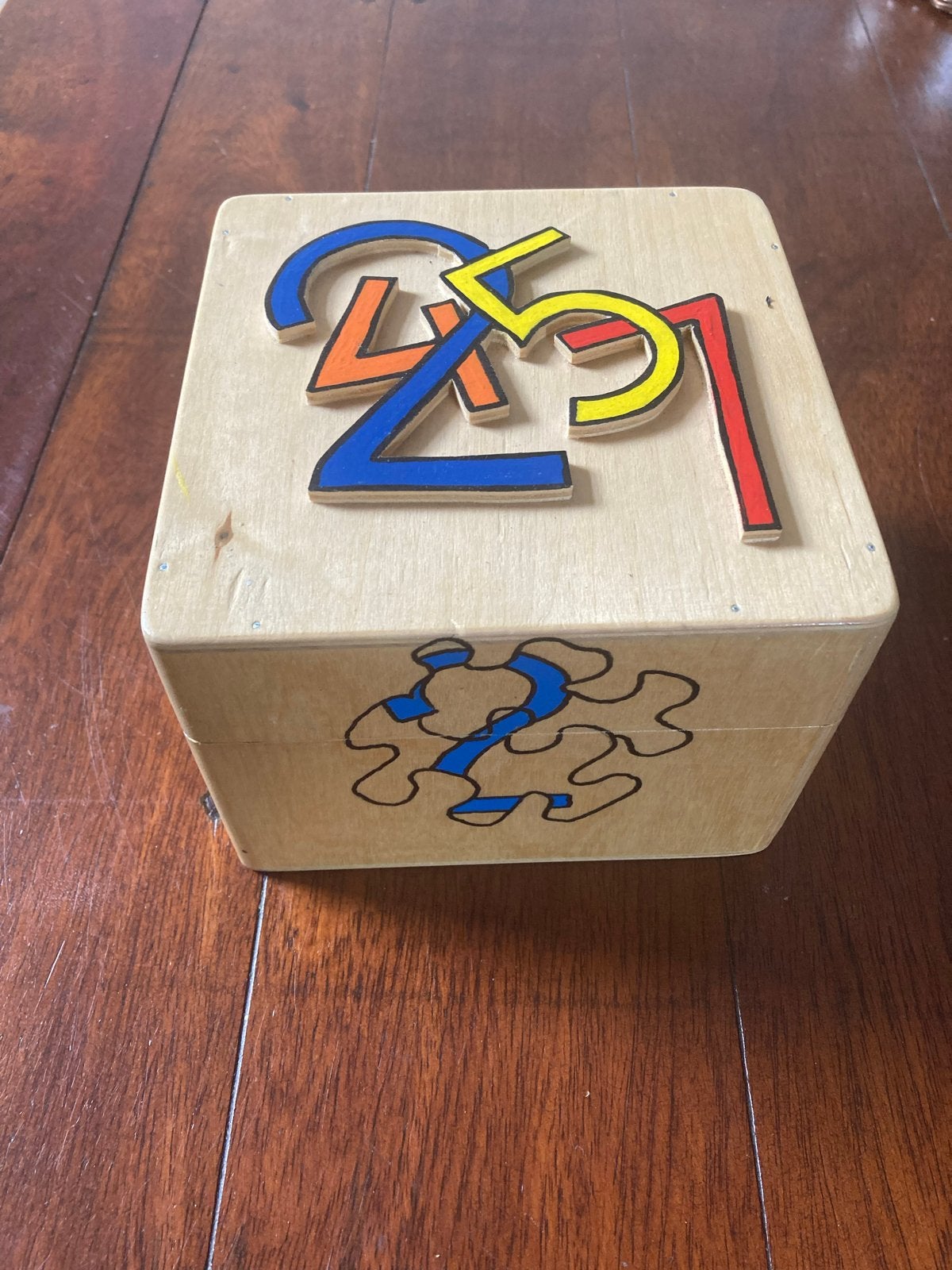 Handgemaakte Puzzelkist met Cijfers 1 t/m 9, Ophalen of Verzenden, Gebruikt, Puzzelen