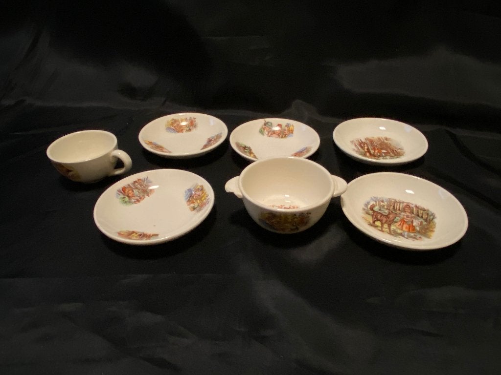 Art Deco stijl Poppen servies setje echtersbach? Roodkapje, Gebruikt, Vintage, Ophalen of Verzenden, Aardewerk