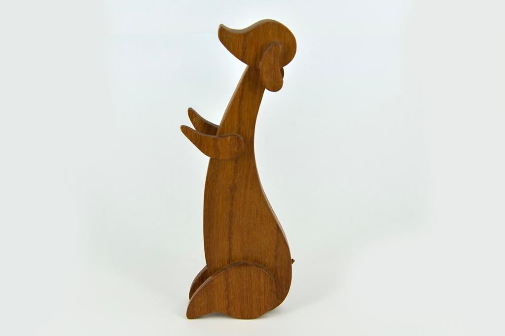 VINTAGE  HOUTEN HONDJE   , SCANDINAVIË, Antiek en Kunst, Kunst | Designobjecten, Ophalen of Verzenden
