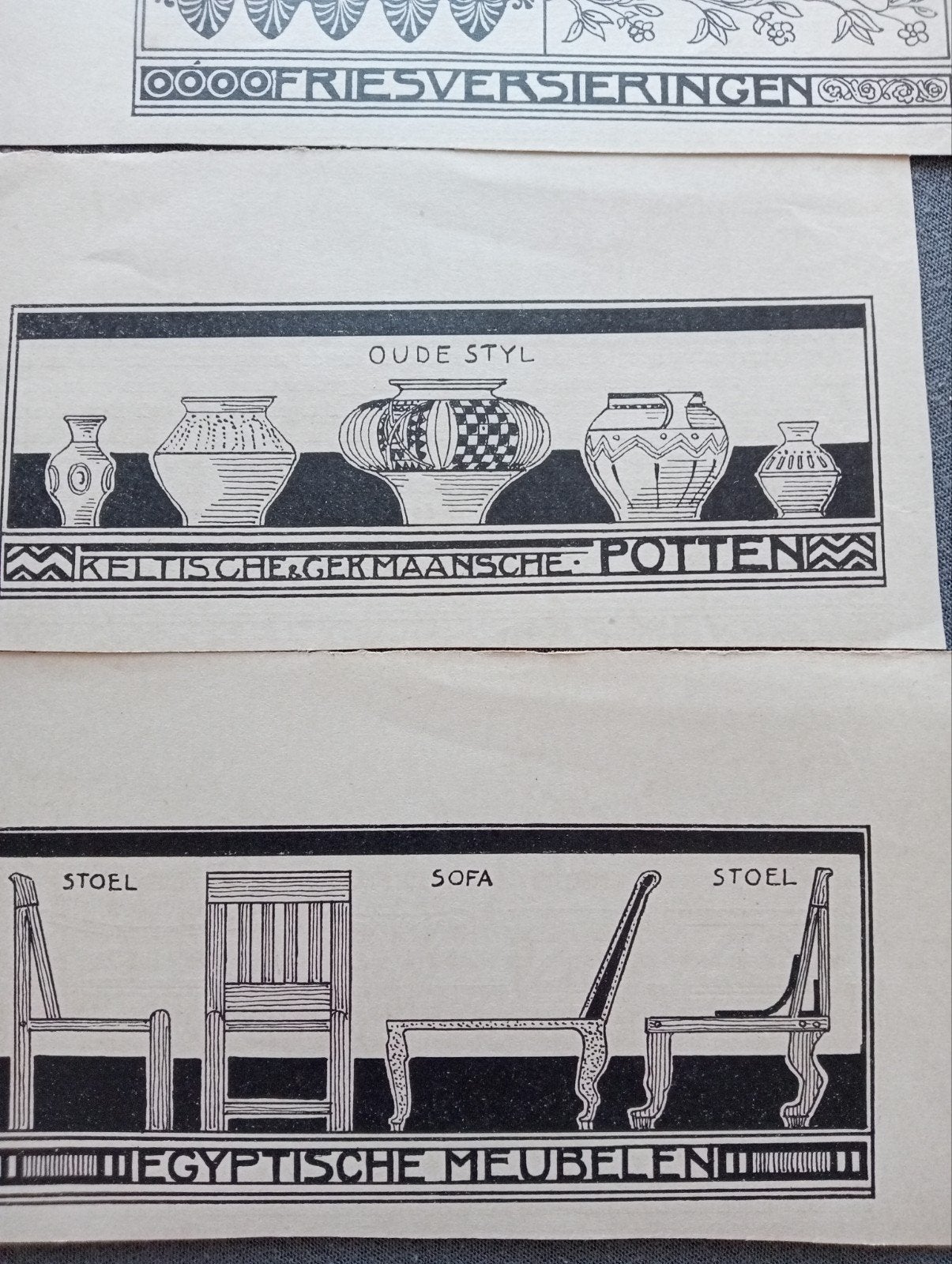 Hendrik Berlage - 4 lithografische boekvignetten + Ex Libris, Antiek en Kunst, Ophalen of Verzenden