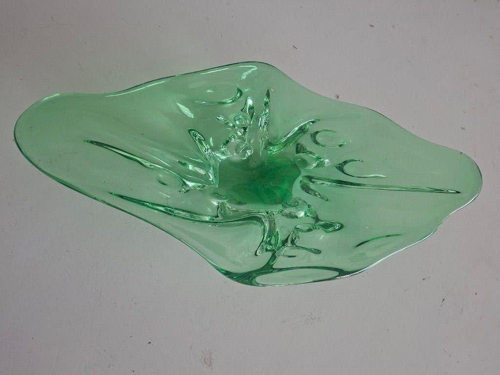 Grote vintage Mid Century fruitschaal art glass Murano stijl, Ophalen of Verzenden