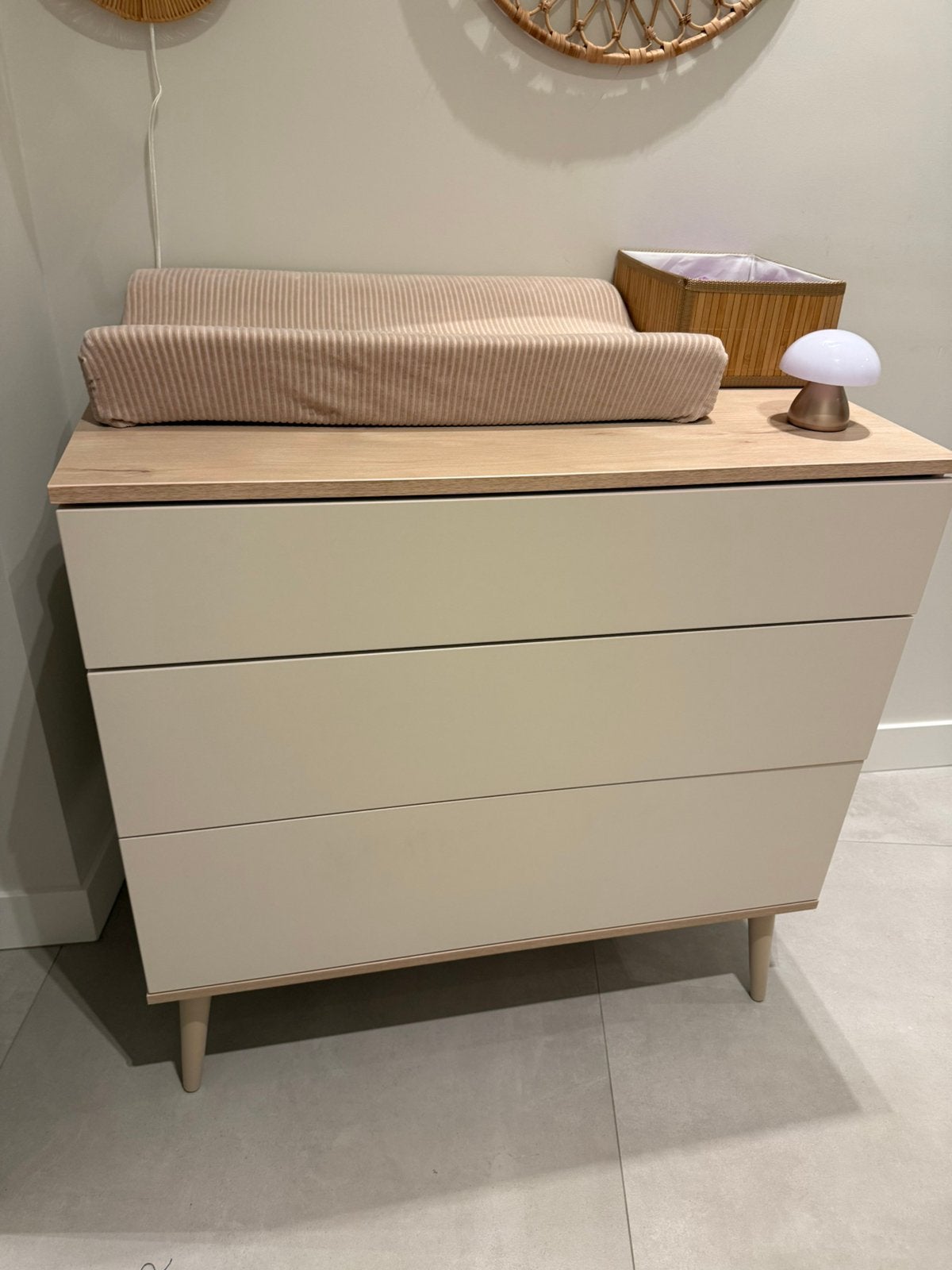 Commode + babybedje QUAX Flow kleur Clay, Ophalen, 50 tot 70 cm, 90 tot 105 cm, 100 cm of meer