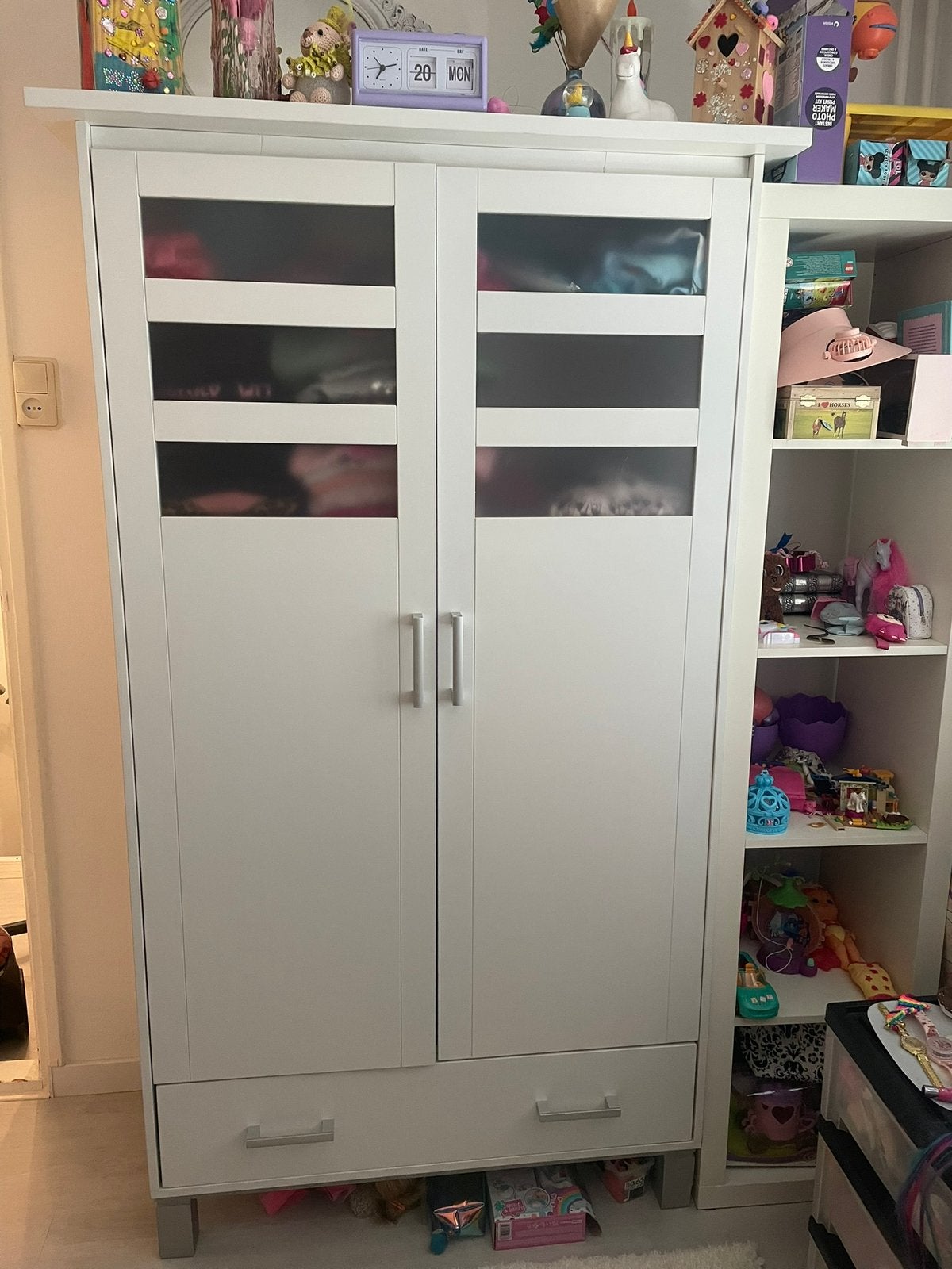 Witte Ikea kleerkast kinderkamer tienerkamer l kledingkast, 50 tot 70 cm, 105 cm of meer, Ophalen of Verzenden, 100 cm of meer