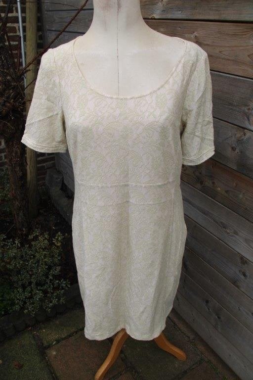 Jurk beige/ roze Claudia Strater mt 44 Vaste prijs, Beige, Maat 42/44 (L), Ophalen of Verzenden, Zo goed als nieuw
