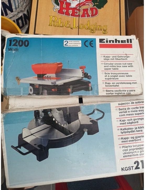 Einhell Afkort- en verstekzaag 1200W - Zo goed als nieuw, Doe-het-zelf en Verbouw, Ophalen, Gebruikt, 70 mm of meer, Afkortzaag