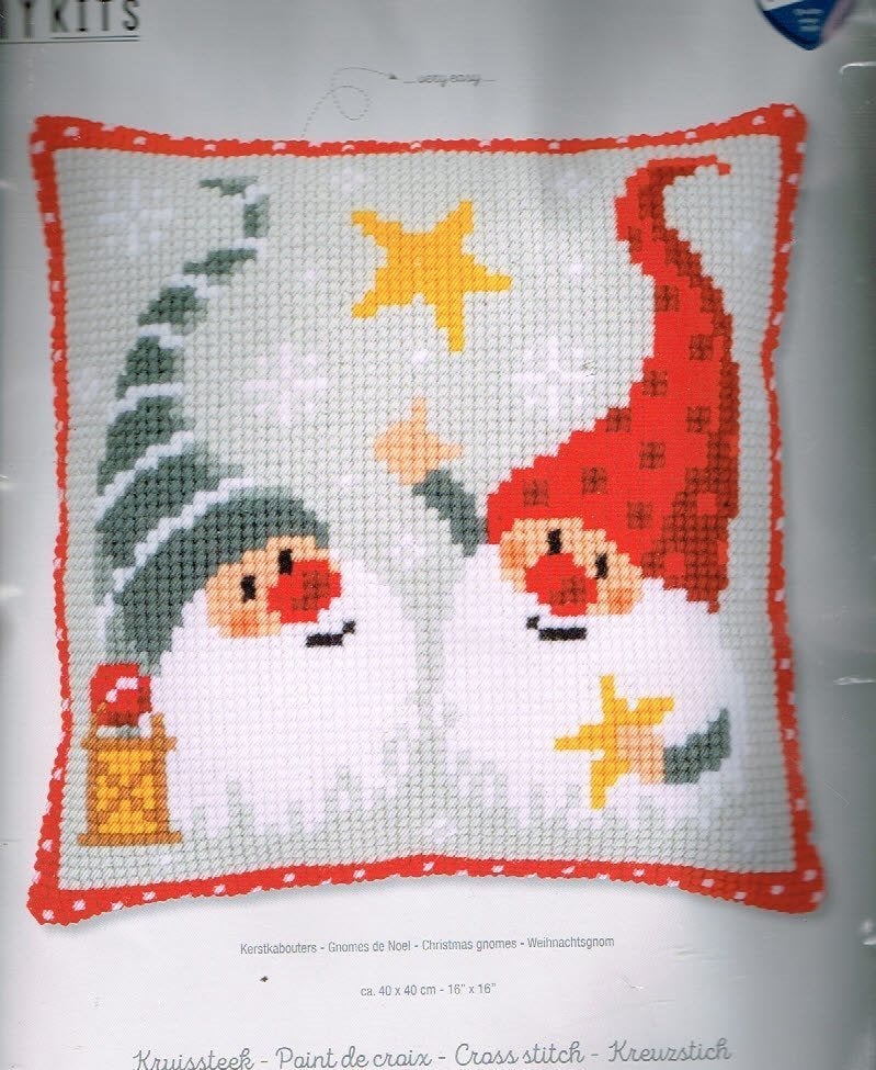 Cado vervaco borduurpakket kussen, KERSTKABOUTERS 634, Ophalen of Verzenden, Nieuw, Handborduren, Borduurpakket