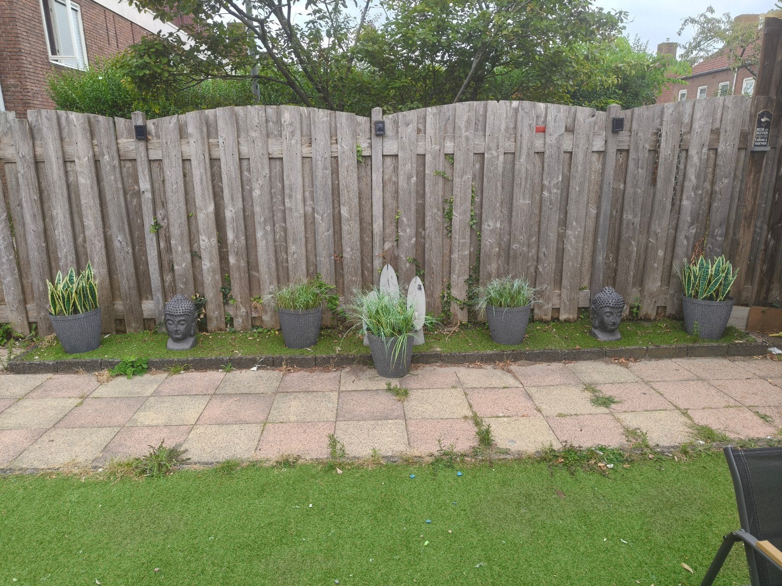 Kunst planten in grijze potten, Ophalen, Kunststof, Gebruikt, Minder dan 60 cm