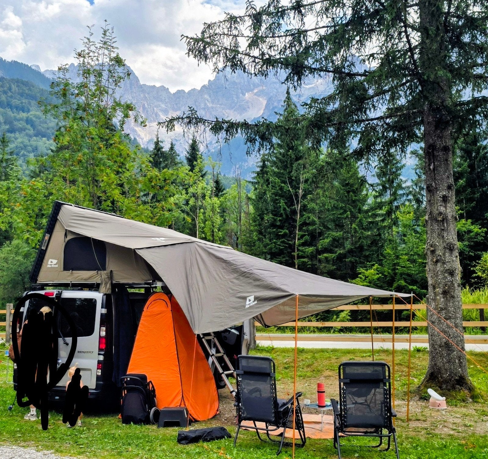 Femkes Alu Family Khosi daktent 180 en Complete off grid set, Ophalen, Zo goed als nieuw, Tot en met 3