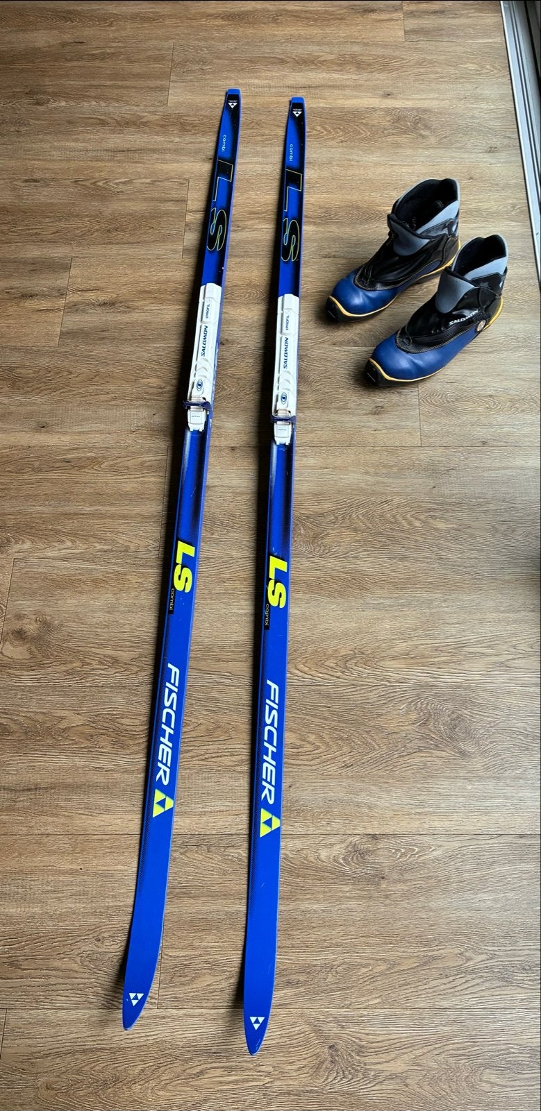 Langlaufset: Fischer ski's (190 cm) en Salomon schoenen (mt, Ophalen, Ski's, Fischer, Gebruikt