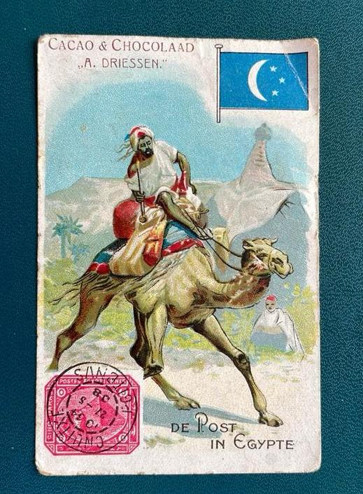 Antiek reclame kaartje A.Driessen Cacao & Chocolade 1920, Ophalen of Verzenden, Gebruikt, Overige typen