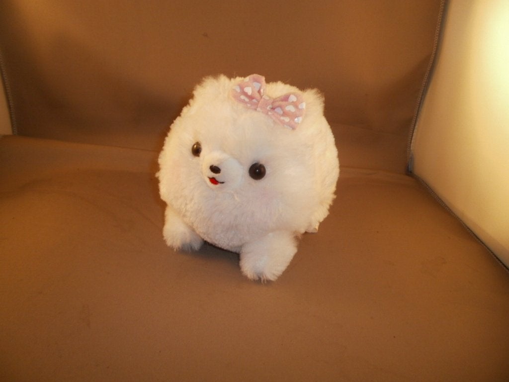 amuse  pomeriaan hond wit velours roze strik witte hartjes, Overige merken, Overige karakters, Nieuw, Wasbaar