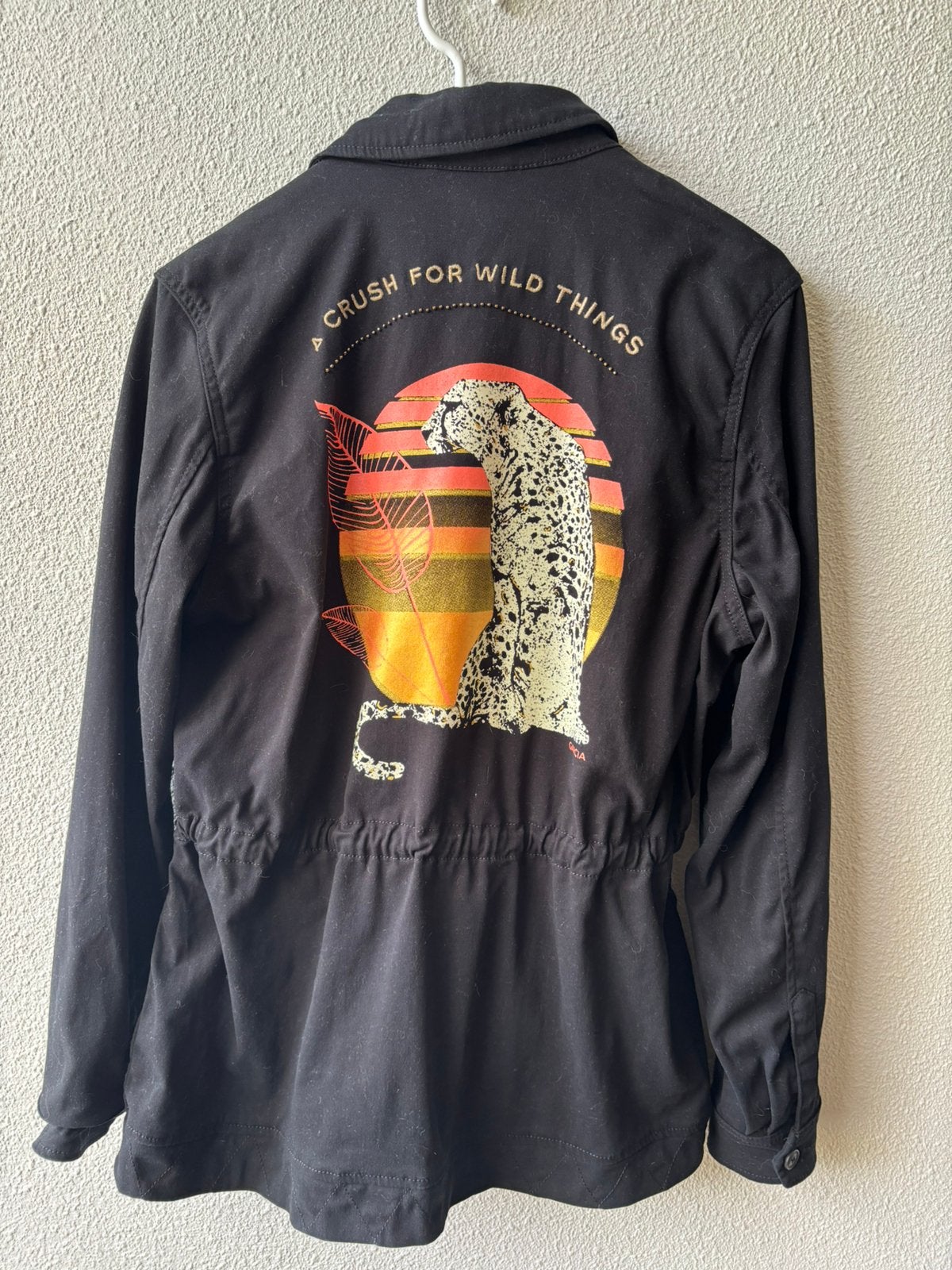 Garcia zwart jasje met print, Ophalen of Verzenden, Zo goed als nieuw, Maat 46 (S) of kleiner, Zwart