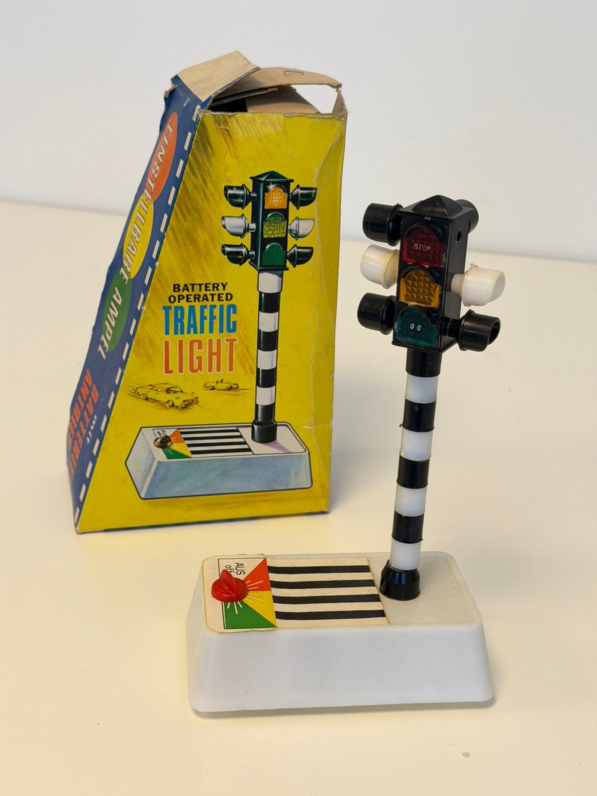 Vintage Battery Operated Verkeerslicht met Doos stoplicht, Gebruikt, P, P, P
