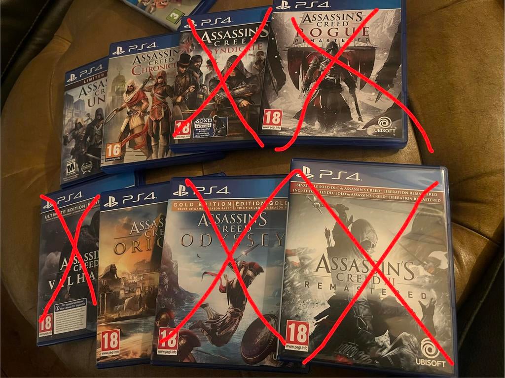 PS4 Games - Assassin's Creed, unity, chronicles en odyssey, Avontuur en Actie, Online, Gebruikt, 1 speler