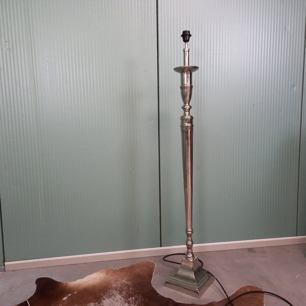 Vintage verchroomd staande schemerlamp, Huis en Inrichting, Lampen | Vloerlampen, Ophalen of Verzenden, 100 tot 150 cm