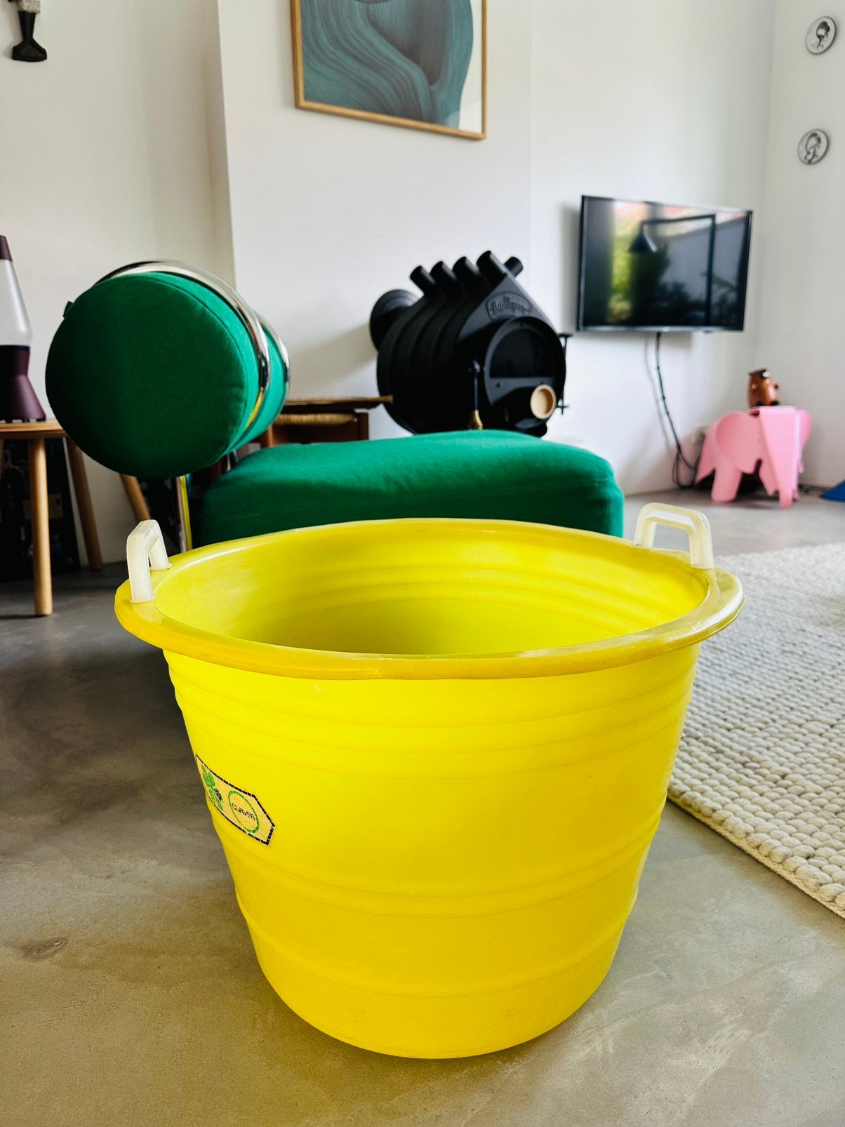 Curver Waston Wasmand Geel Vintage Jaren 60, Ophalen of Verzenden, Huis en Inrichting