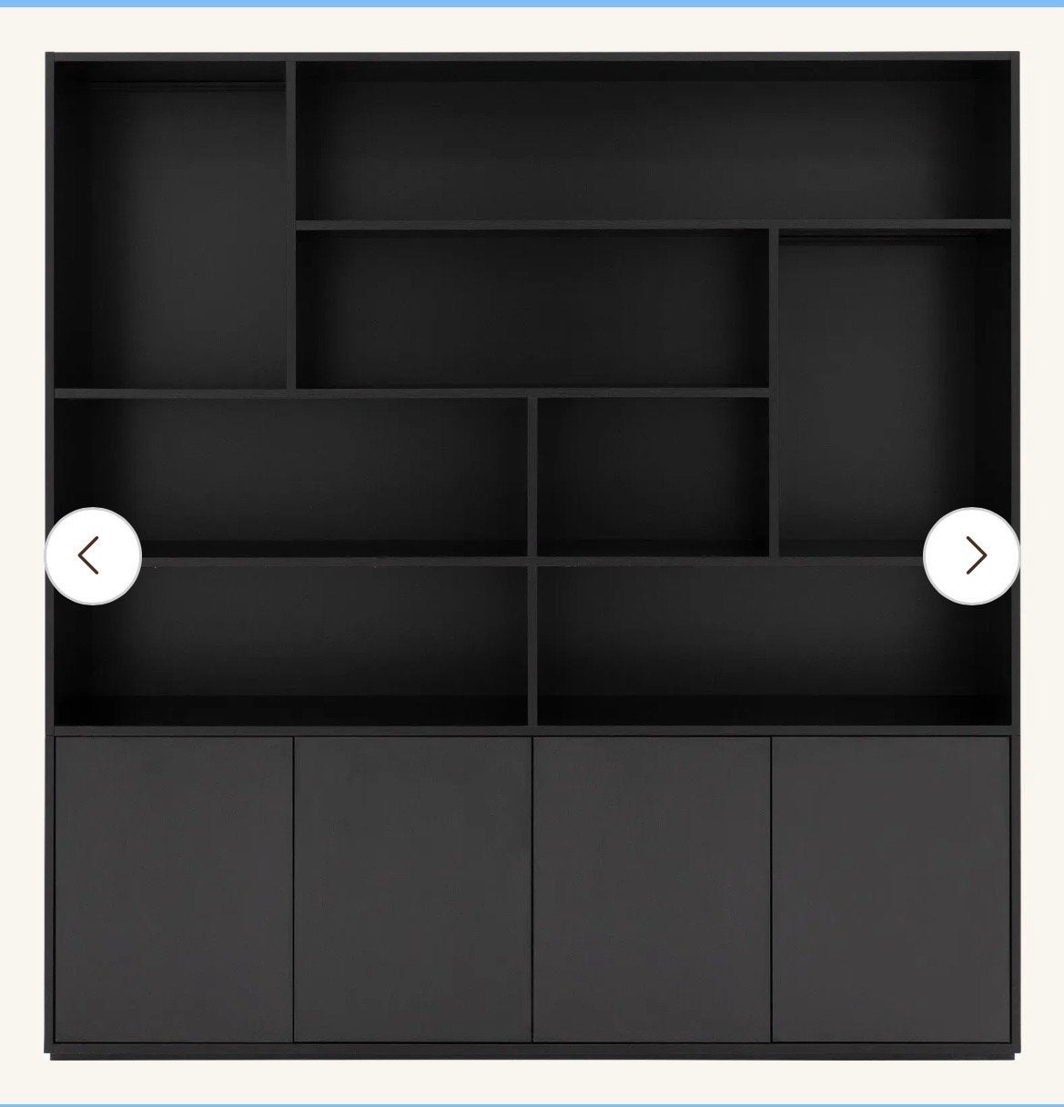 Moderne Buffetkast Madrid - Zwart met Opbergruimte, Ophalen, 100 tot 150 cm, Nieuw, 150 tot 200 cm