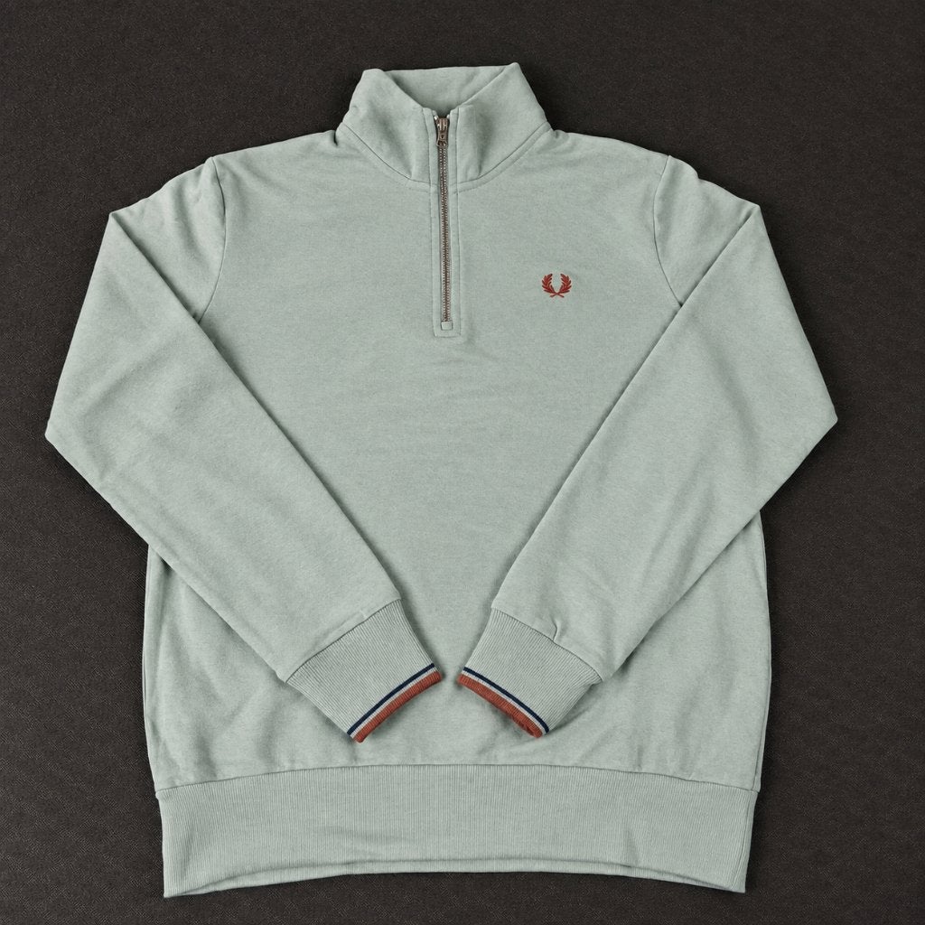 Fred Perry trui | Half zip | Saliegroen | Nieuw | L, Maat 52/54 (L), Nieuw, Ophalen of Verzenden, Fred Perry