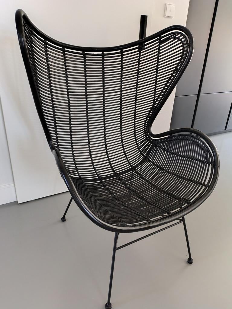 HKLiving rotan egg chair mat zwart, Ophalen