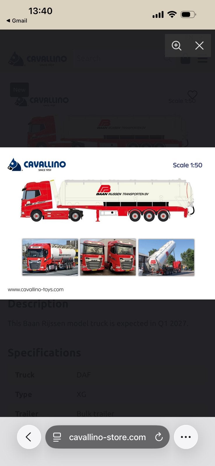 Cavallino 1:50 Baan  Geen Tekno/Wsi, Ophalen of Verzenden, Nieuw, Bus of Vrachtwagen, Overige merken