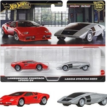 2-Pack Lamborghini Countach + Lancia Stratos Zero 1:64 Hotwh, Tschuiten@hotmail.com, Duitsland, Auto, Hotwheels Premium