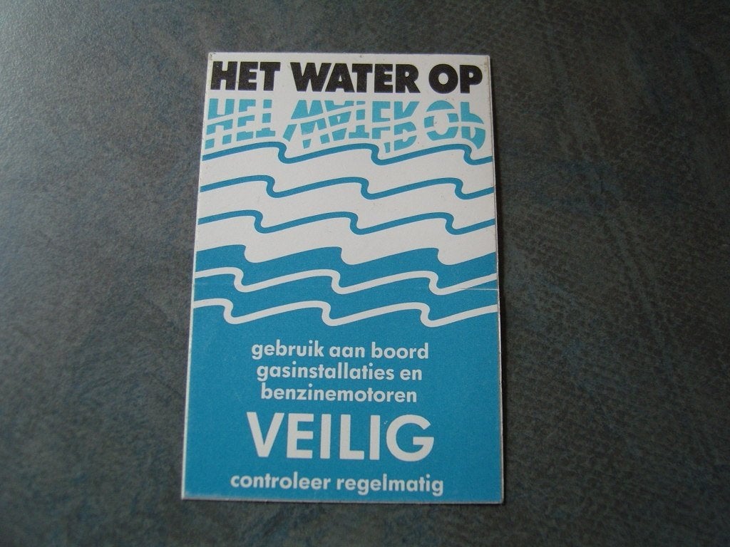 sticker veilig het water op gasinstallaties benzinemotoren, Ophalen, Zo goed als nieuw