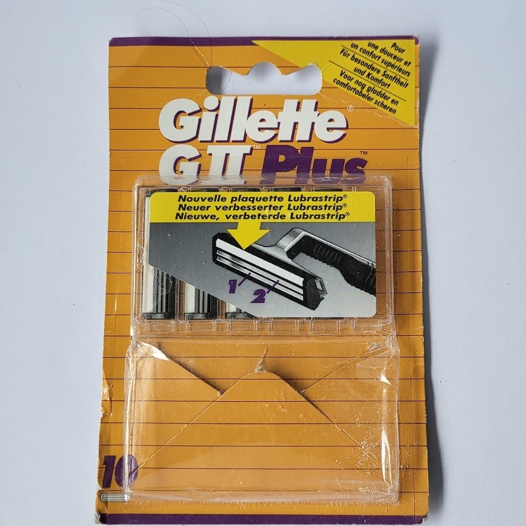 Retro vintage Gillette G2 Plus Scheermesjes. 5st, Ophalen of Verzenden, Nieuw, Gehele gezicht