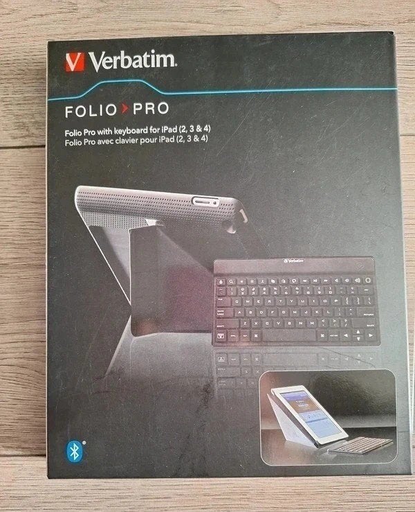 Verbatim Folio Pro iPad 2 3 4 toetsenbord hoes nieuw, 10 inch, Nieuw, Bescherming voor- en achterkant, Ophalen of Verzenden